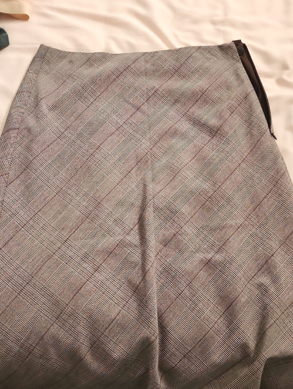 RW&CO. Plaid A-Line Skirt in Gray and Brown